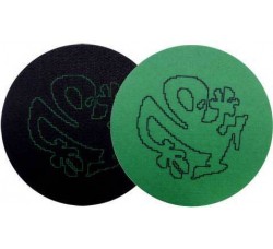 FACTORY Tappetini in feltro antiscivolo per giradischi Grafica Plasticman Verde e Nero (coppia)