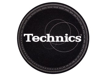 TECHNICS TAPPETINO SLIPMAT per Giradischi in feltro antistatico - Grafica STROBO logo Argento