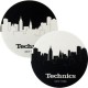 TECHNICS TAPPETINI SLIPMAT per Giradischi in feltro antistatico - Grafica SKYLINE N.Y logo Nero (coppia) 