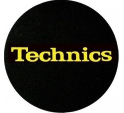 Tappetino "TECHNICS" Slipmats per Giradischi Grafica Glow Yellow / Feltro Antistatico - 1pz
