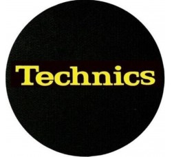 TECHNICS TAPPETINO SLIPMAT per Giradischi in feltro antistatico - Grafica GLOW  logo Giallo