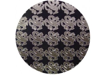FACTORY Tappetino in feltro antiscivolo per giradischi - Grafica Black logo metallic