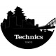 TECHNICS TAPPETINI SLIPMAT per Giradischi in feltro antistatico - Grafica SKYLINE TOKIO logo Nero (coppia) 