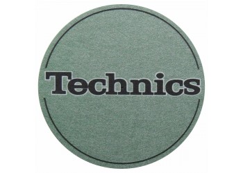 TECHNICS TAPPETINO SLIPMAT per Giradischi in feltro antistatico - Grafica GRIGIO SCURO logo Nero