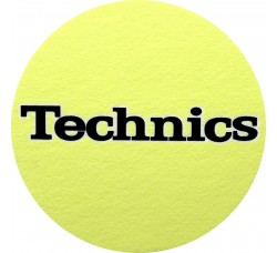 TECHNICS TAPPETINO SLIPMAT per Giradischi in feltro antistatico - Grafica GIALLO logo Nero