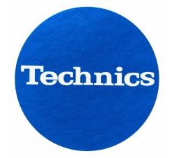 Tappetino Slipmat TECHNICS Blau - Logo weiß  / Feltro AntistaticoAntigraffio - 1pz