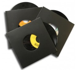 Copertine DELUXE per dischi (7" pollici) 45 RPM colore NERO - Conf.20 pz)