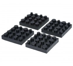 DYNAVOX - Piedini Gomma, Blister set da 4 pezzi quadrati, dimensioni 40x40x10mm  