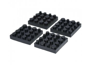 DYNAVOX - Piedini Gomma, Blister set da 4 pezzi quadrati, dimensioni 40x40x10mm  