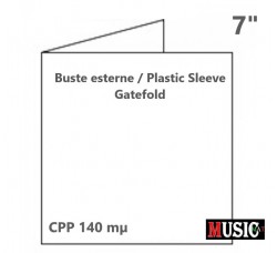 Buste Sleeve esterne per dischi vinili 7" copertine Gatefold - CPP 140mµ (5 Pz)  
