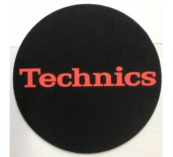 TECHNICS TAPPETINO SLIPMAT per Giradischi in feltro antistatico - Grafica NERO logo Rosso