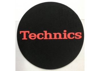 TECHNICS TAPPETINO SLIPMAT per Giradischi in feltro antistatico - Grafica NERO logo Rosso