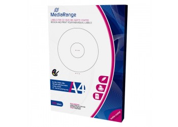 MEDIARANGE - 100 Etichette stampabili per CD /DVD 41-118 MM Opaca 