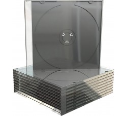 MUSIC MAT - Custodia SLIM 5.2mm TRASPARENTE per 1 CD - Tray NERO (1pz) 