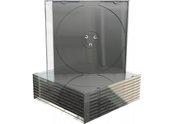 MUSIC MAT - Custodia SLIM 5.2mm TRASPARENTE per 1 CD - Tray NERO (1pz) 