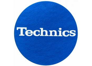 TECHNICS TAPPETINO SLIPMAT per Giradischi in feltro antistatico - Grafica BLU logo Bianco