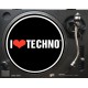 FACTORY Tappetino in feltro antiscivolo per giradischi - Grafica I love Techno 