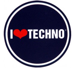 FACTORY Tappetino in feltro antiscivolo per giradischi - Grafica I love Techno 