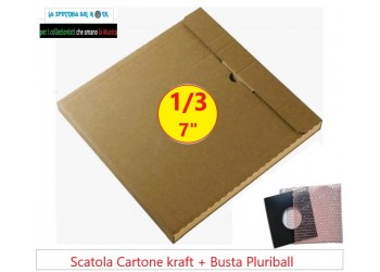 AV-BOX - Scatola cartone KRAFT per spedire dischi 45 giri 7"  Set Scatola + Busta 
