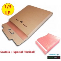 AV_BOX - Scatola di cartone KRAFT + 1 Busta Pluriball antistatica per spedire (3) dischi LP/12" 