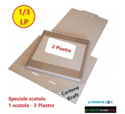 AV_BOX - Scatola di cartone Kraft + due piastre di rinforzo per spedire (3) dischi LP/12" 