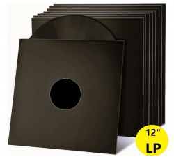 Copertine con foro fustellato per LP, 12", cartoncino NERO BUIO forza 300gr / m²,  -10 pezzi
