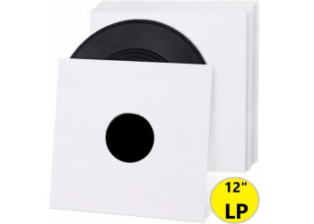 MUSIC MAT - Copertine con foro fustellato per LP / 12" Cartoncino BIANCO forza 300gr / m² - 10 pezzi 