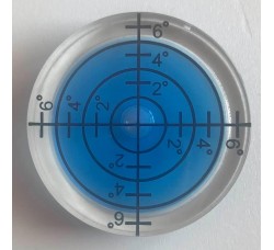 MUSIC MAT - Livella a bolla circolare (azzurra) per livellamento giradischi - Ø32mm Alt.7mm