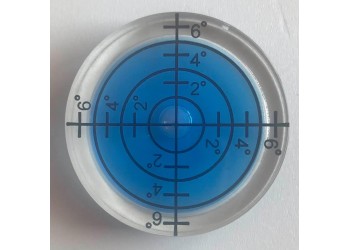 MUSIC MAT - Livella a bolla circolare (azzurra) per livellamento giradischi - Ø32mm Alt.7mm