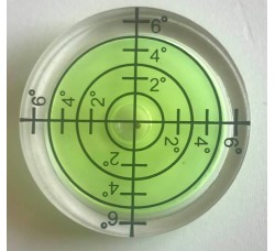 MUSIC MAT - Livella a bolla circolare (verde) per livellamento giradischi - Ø32mm Alt.7mm 