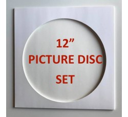 Set: Copertine bianche + Buste PE per Picture disc o Colorati  (Conf.10+10) Cod.F0075s