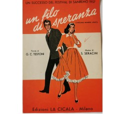 Un filo di speranza, Spartito Musicale da collezione, anno 1957