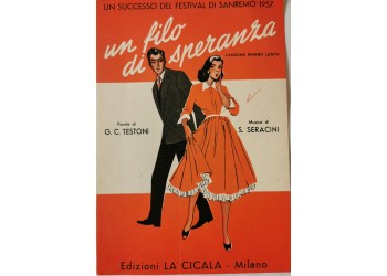 Un filo di speranza, Spartito Musicale da collezione, anno 1957