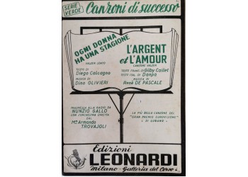 Ogni donna ha una stagione - L'argent et l'amour, Spartito Musicale - 
