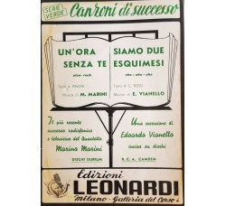Un'ora senza di te - Siamo due esquimesi, Spartito Musicale - 