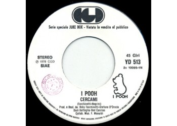 POOH / Arthur Zitelli – Cercami / Maria Helena (Agua De Fuente) –Disco  Jukebox