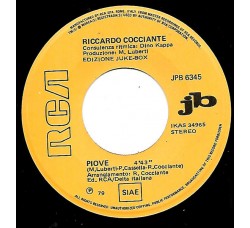 Riccardo Cocciante / Pino Sansanelli – Piove / Balordi...Un Po' Geniali – 45 RPM - Jukebox