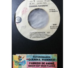 Fabrizio De André – Gianna Nannini -– 45 RPM - Vinile, 7", 45 RPM, Single, Jukebox, Stereo, Uscita 1984