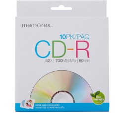 MEMOREX - 10 PK CD-R 52X -700 MB/Mo - 80min