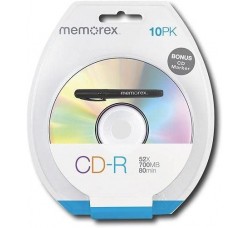 MEMOREX - 10 PK CD-R 52X -700 MB/Mo - 80min  + Pennarello Omaggio 