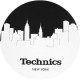 TECHNICS TAPPETINI SLIPMAT per Giradischi in feltro antistatico - Grafica SKYLINE N.Y logo Nero (coppia) 