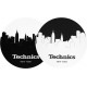 TECHNICS TAPPETINI SLIPMAT per Giradischi in feltro antistatico - Grafica SKYLINE N.Y logo Nero (coppia) 