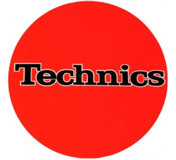 TECHNICS TAPPETINO SLIPMAT per Giradischi in feltro antistatico - Grafica ROSSO logo Nero