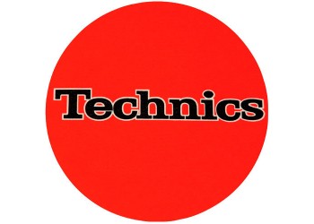 TECHNICS TAPPETINO SLIPMAT per Giradischi in feltro antistatico - Grafica ROSSO logo Nero