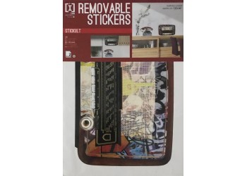 Radio - Telefono - Vintage - Adesivi per pareti - Stickers Riposizionabile Removibile