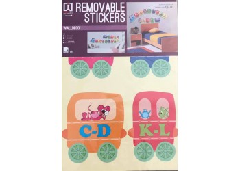 Alfabeto / Il treno dell alfabeto - Stickers Adesivo Removibile  / Stanza bambini