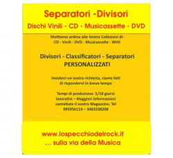 MUSIC MAT - Separatori, Divisori personalizzati, per Vinili, CD, DVD, Bluray, Musicassette / cod.20100