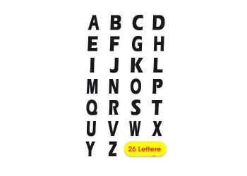 MUSIC MAT - Lettere adesive nere per vinili - 26 pezzi da 1 cm 