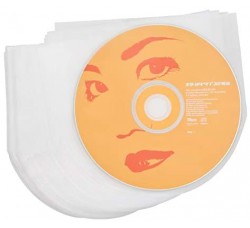 BUSTINE PER CD, DVD PE 40.mµ MODELLO JAPAN SAGOMATI CON BORDO ROTONDO conf.50.pezzi