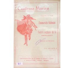Contessa Mariza - Operetta in 3 atti Emmerich Kàlmàn, Spartito Musicale da collezione - 1924 
